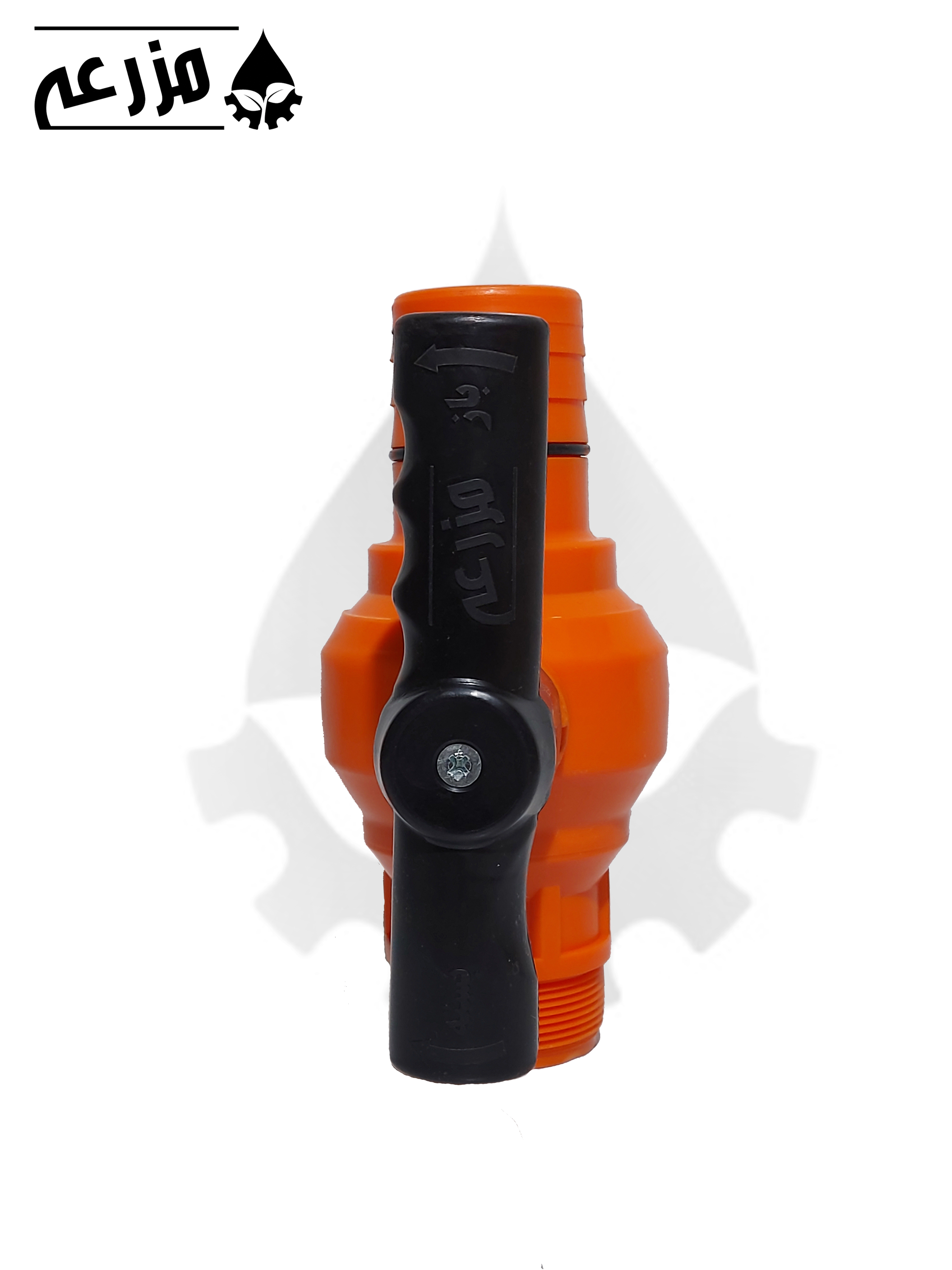 شیر توپی پلیمری یک سر لی فلت و یک سر دنده بیرون مزرعه (دسته پلیمری) 2 * 50