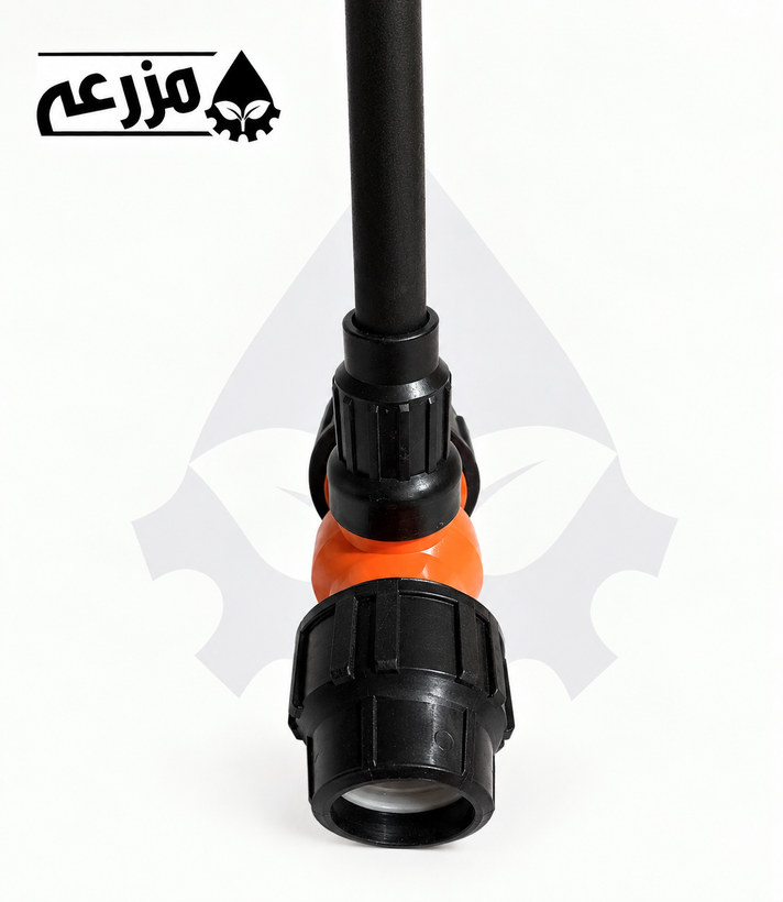 شیر توپی پلیمری یک سر رابط و یک سر دنده بیرون مهره ماسوره دار مزرعه 2 * 63 - دسته بلند
